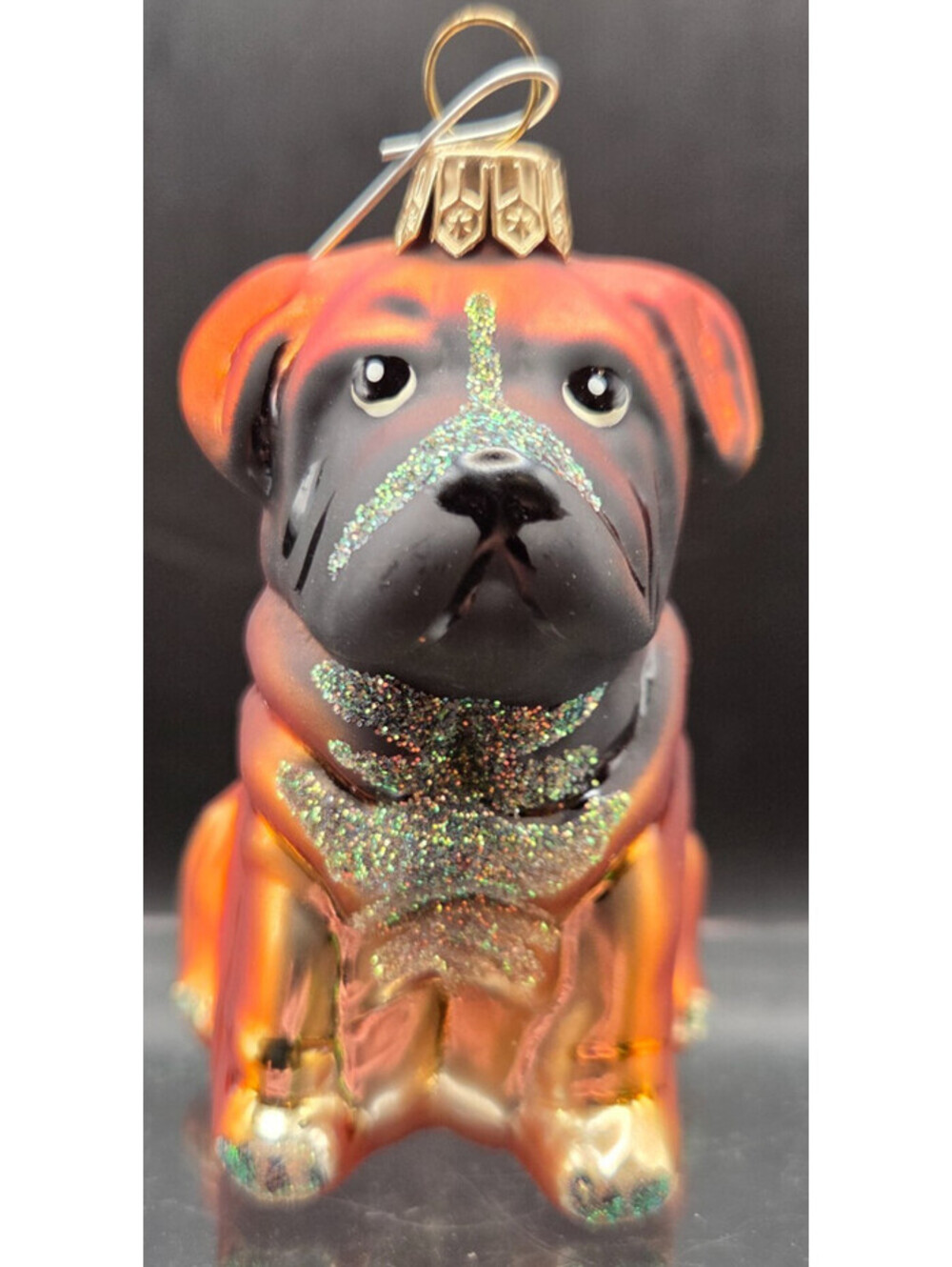 CHRISTOPHER RADKO Blown Glass Boxer Dog Christmas Ornament | Collectible Holiday
